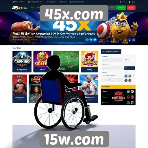 Acessibilidade e design do site 45x.com para jogadores